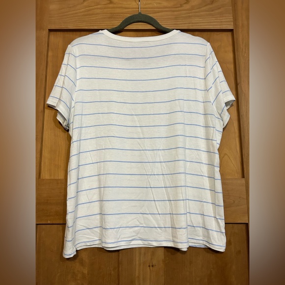 Green Envelope White and Blue Striped Tee - Picture 2 of 4